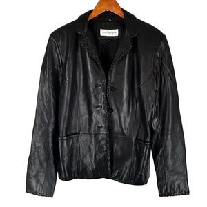 Jones New York Butter Soft Black Leather Jacket M Elegant Western Vibes